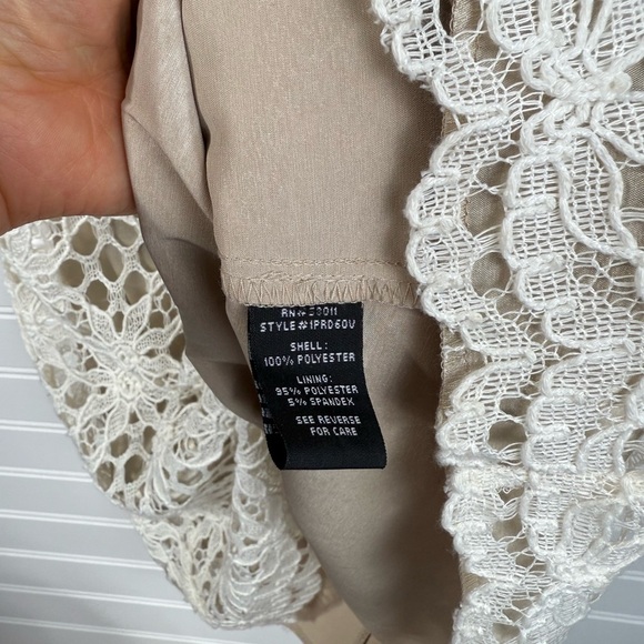 JAX women’s champagne gold & floral ivory lace overlay shift dress. Size 12. NWT - Picture 8 of 9